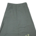 SPAVENTARASSER Womens Grey Wool A-Line Long Skirt Lizard Applique M