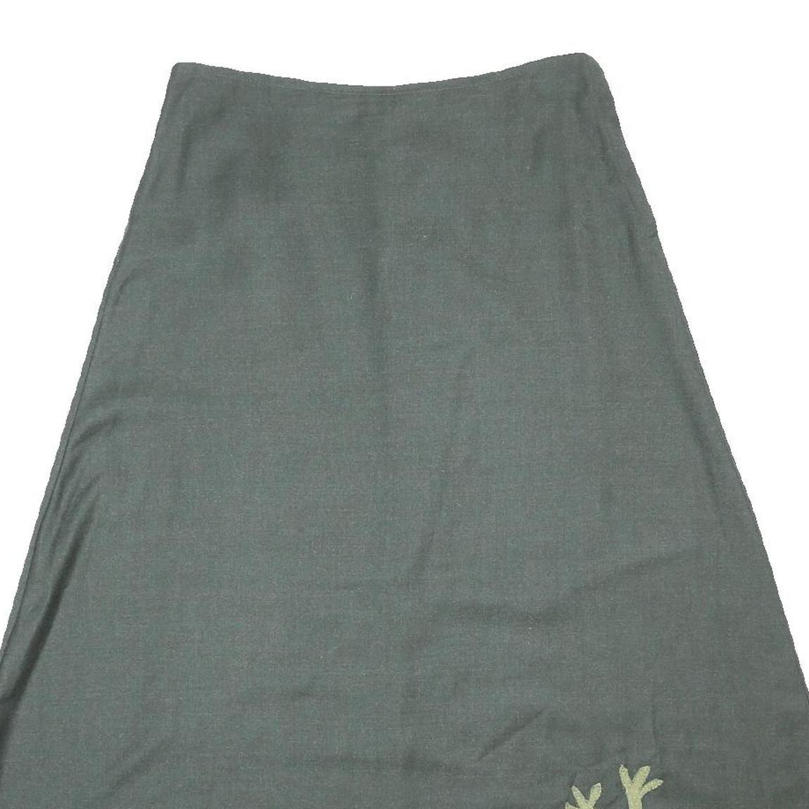SPAVENTARASSER Womens Grey Wool A-Line Long Skirt Lizard Applique M