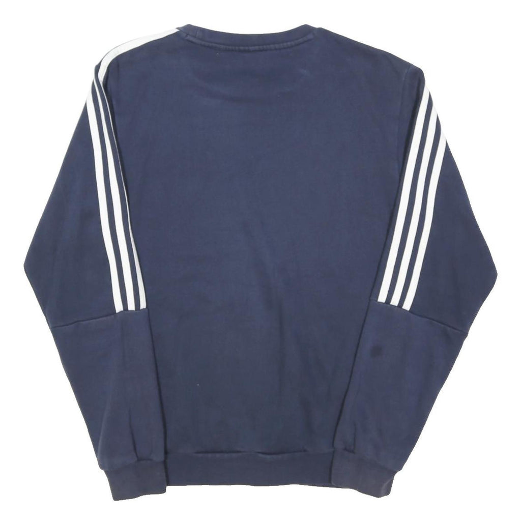 ADIDAS Mens Navy Blue Sweatshirt S Crew Neck Cotton Blend Sportswear