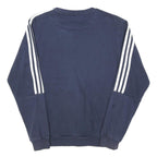 ADIDAS Mens Navy Blue Sweatshirt S Crew Neck Cotton Blend Sportswear