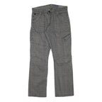 URBN DSTR Mens Regular Fit Cotton Blend Grey Straight Trousers W31 L32 Casual