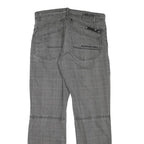 URBN DSTR Mens Regular Fit Cotton Blend Grey Straight Trousers W31 L32 Casual