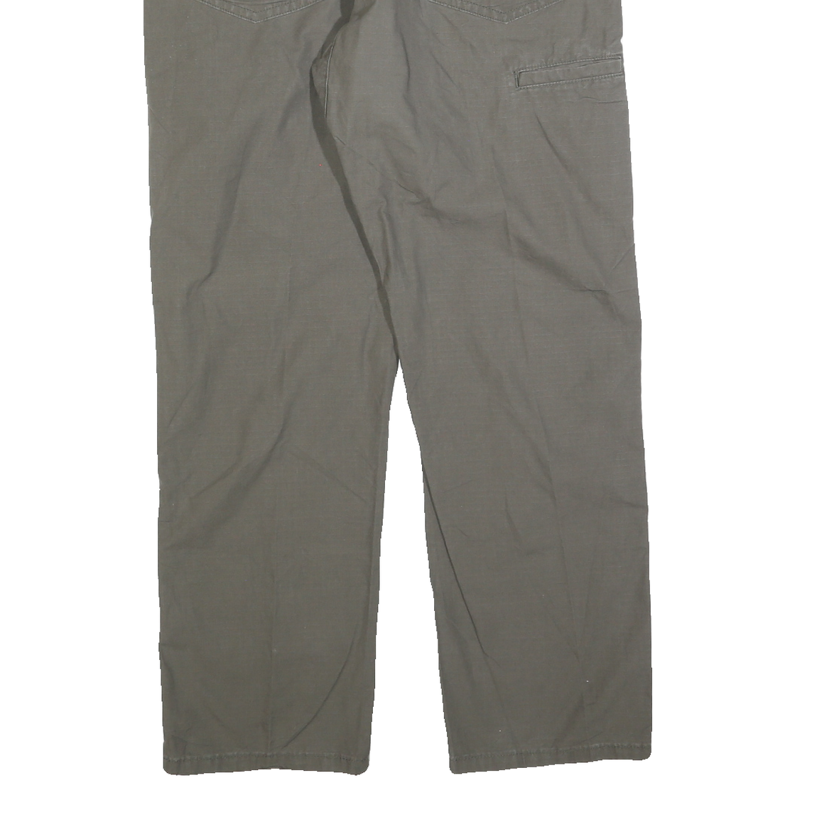 WRANGLER Mens Cotton Blend Green Regular Straight Trousers W34 L30 Casual Zip