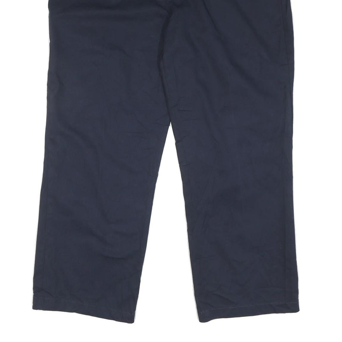 DICKIES Mens Cotton Blend Navy Relaxed Straight Trousers W39 L29 Workwear