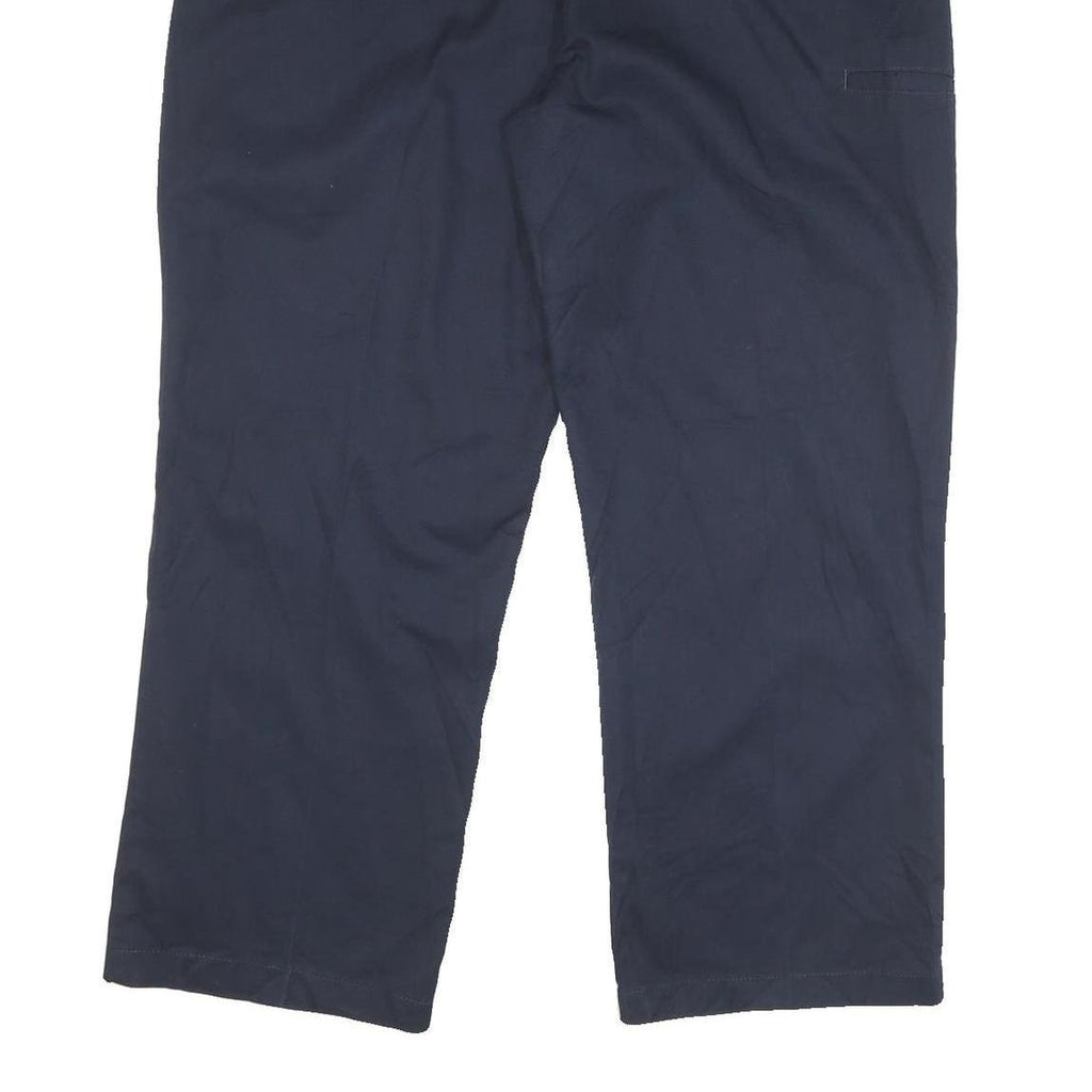 DICKIES Mens Cotton Blend Navy Relaxed Straight Trousers W39 L29 Workwear