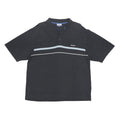 REEBOK Mens Black Polo Shirt XL Cotton Short Sleeve Stripe Basic Casual