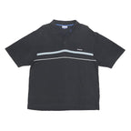 REEBOK Mens Black Polo Shirt XL Cotton Short Sleeve Stripe Basic Casual