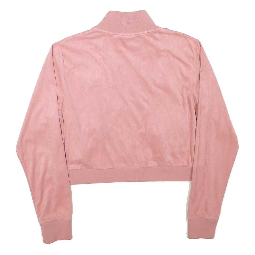 ELLESSE Womens Pink Zip Jacket M Polyester Blend Plain Casual Cropped Track Top