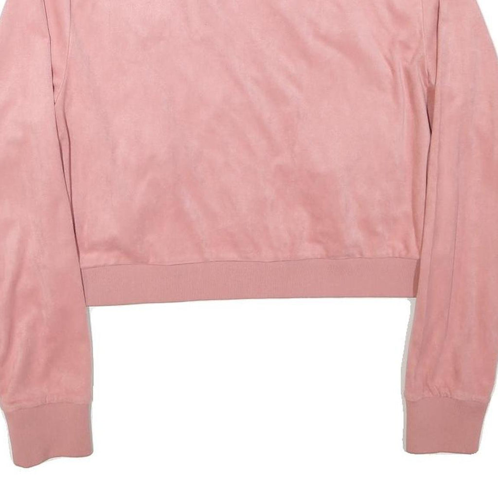 ELLESSE Womens Pink Zip Jacket M Polyester Blend Plain Casual Cropped Track Top