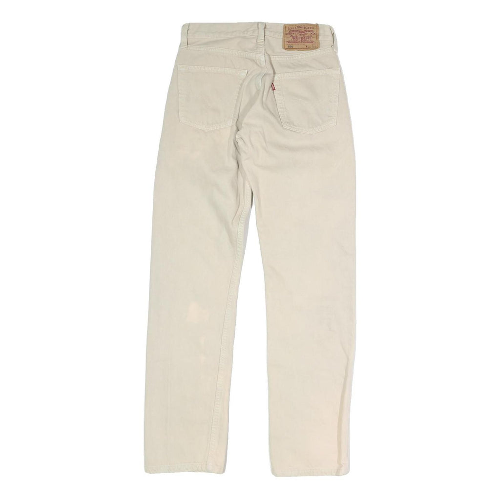 LEVI'S 501 Mens Jeans Cream Regular Straight Denim Raw W28 L29 Classic Button