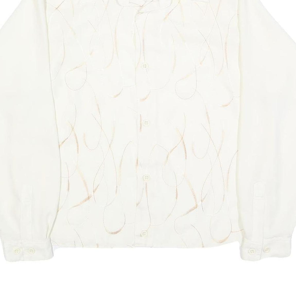 PRONTI Mens White M Shirt Polyester Long Sleeve Classic Fit Button Collar