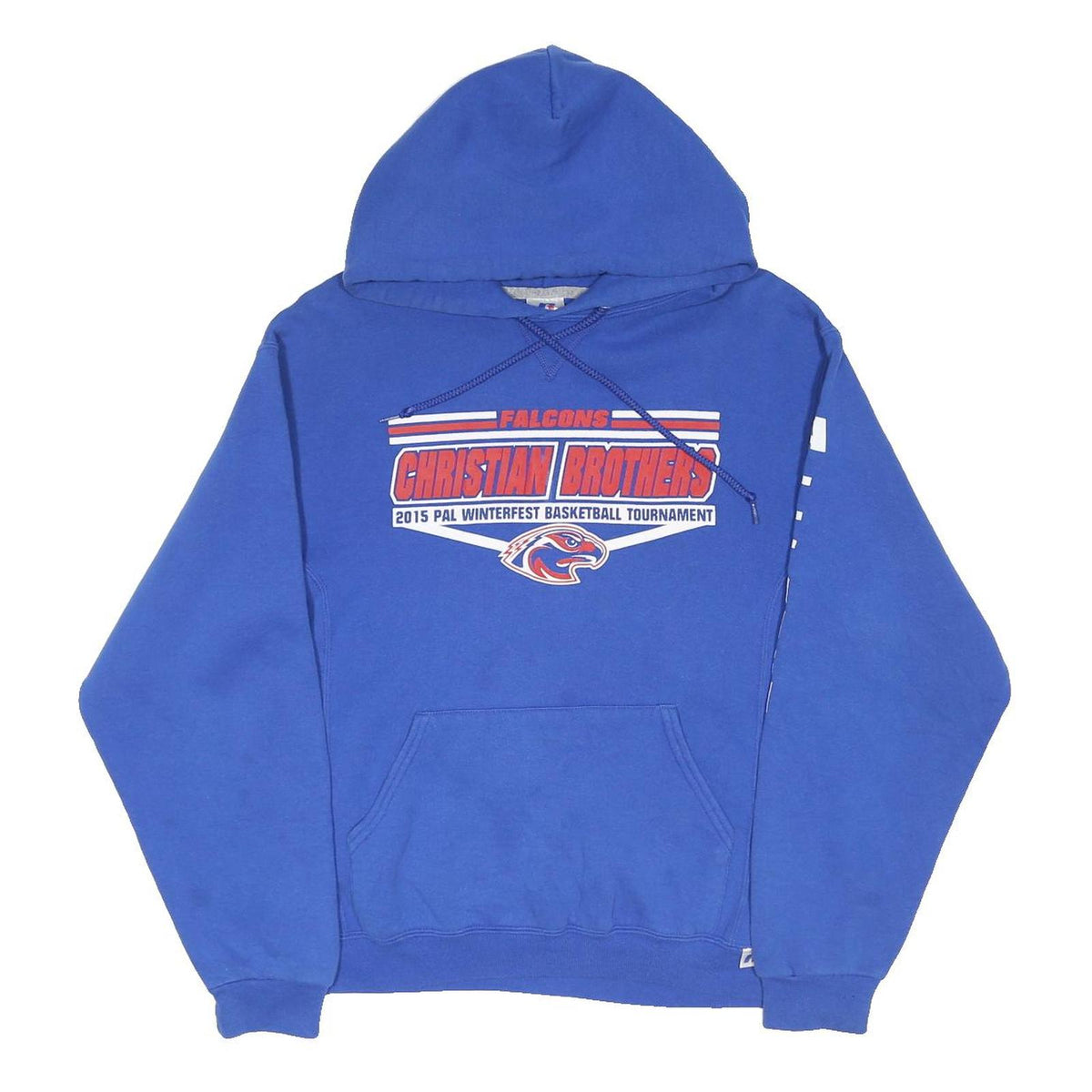 RUSSELL ATHLETIC Mens Blue Christian Brothers Hooded Pullover M Basketball