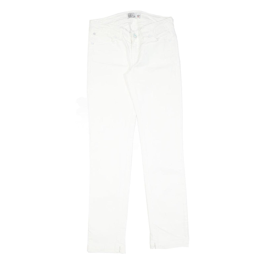 White Womens Slim Jeans Cotton Blend Zip W28 L28 Stylish Comfort Fit