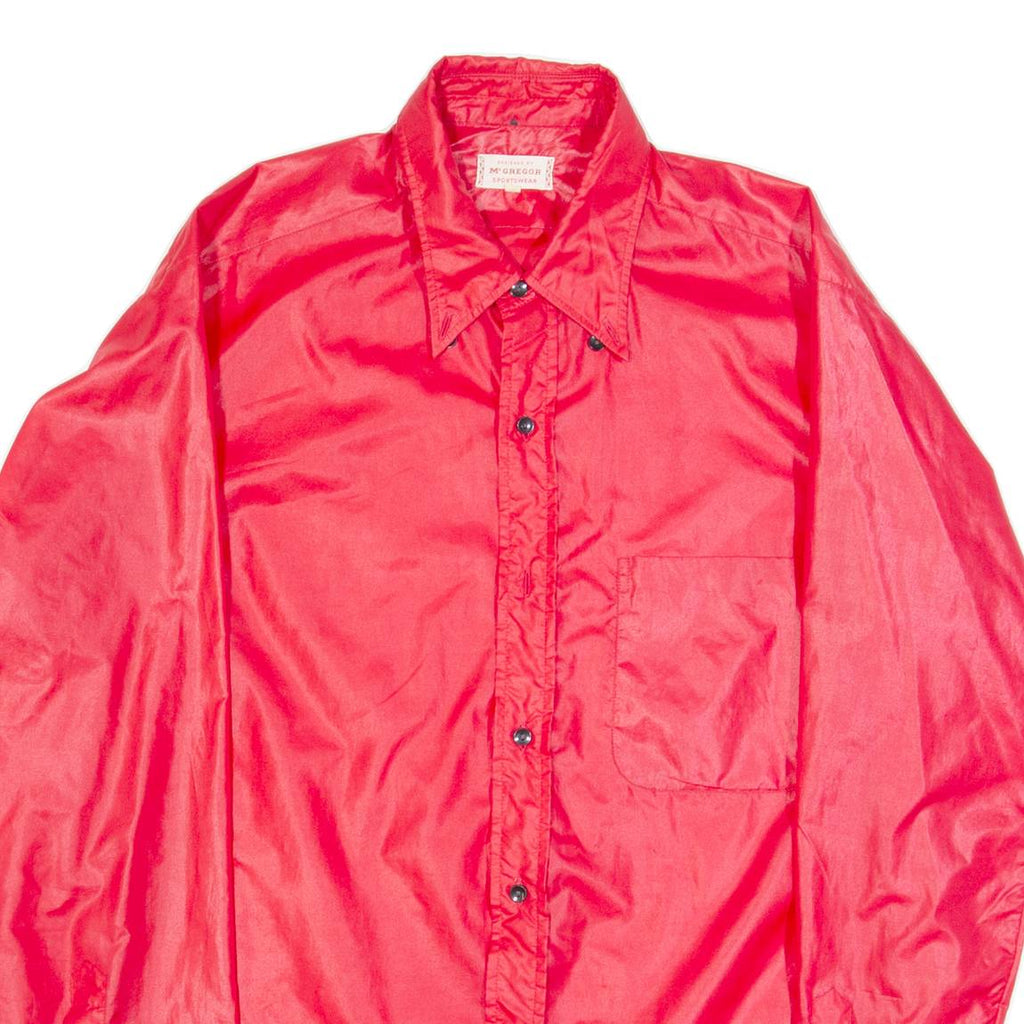 MCGREGOR Mens Plain Shirt Red 90s Long Sleeve M