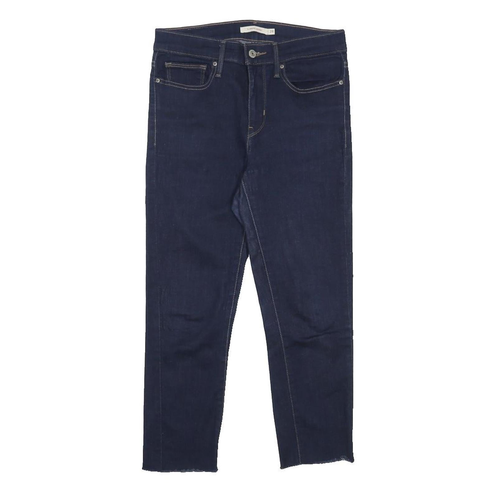 LEVI'S Womens Jeans Blue Slim Skinny Denim Raw W28 L22 Zip Cotton Blend