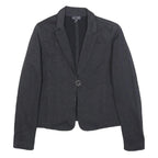 ARMANI JEANS Womens Black Button Jacket S Woven Tailored Casual Workwear