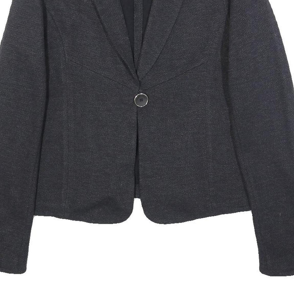 ARMANI JEANS Womens Black Button Jacket S Woven Tailored Casual Workwear