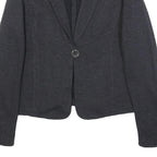 ARMANI JEANS Womens Black Button Jacket S Woven Tailored Casual Workwear