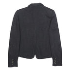 ARMANI JEANS Womens Black Button Jacket S Woven Tailored Casual Workwear