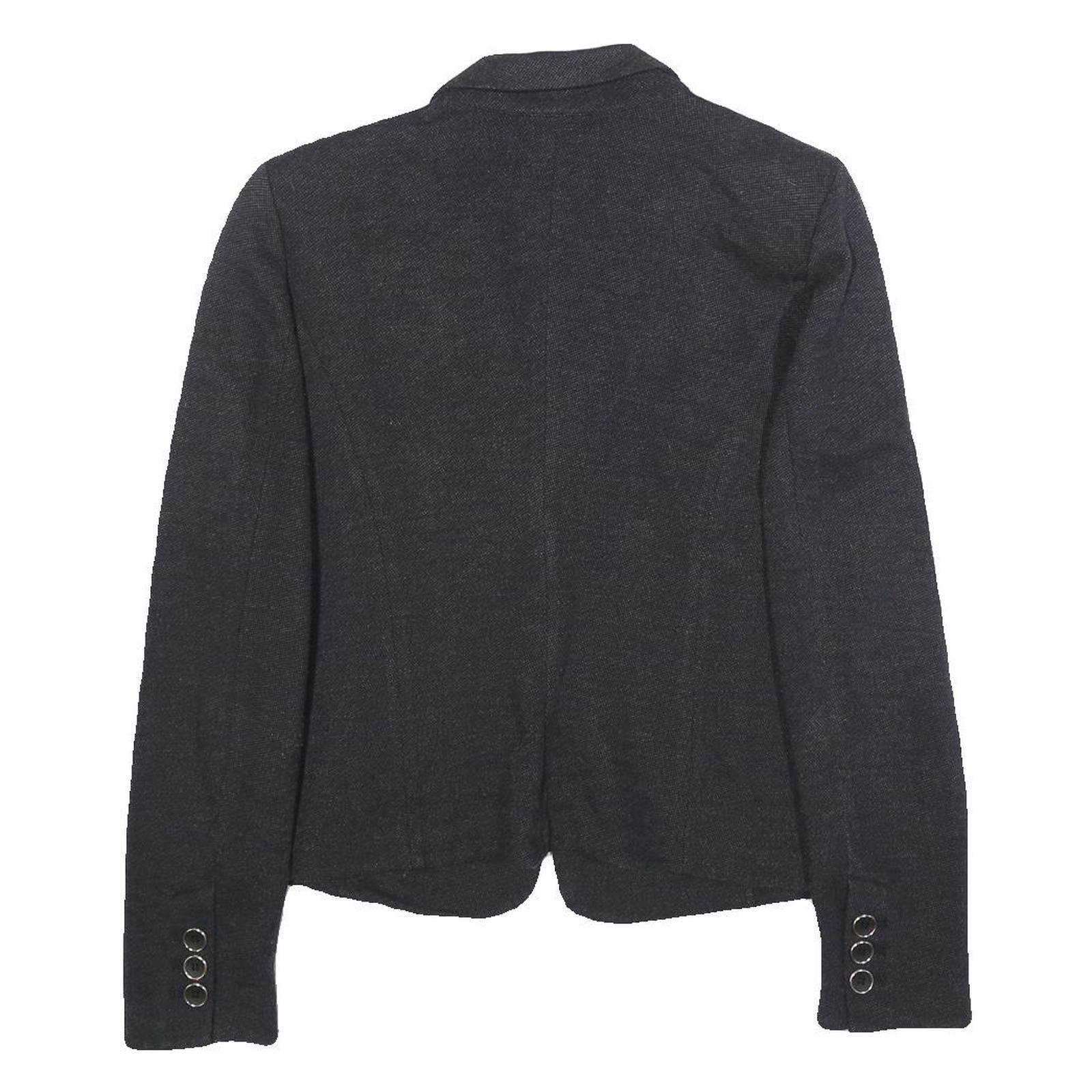 ARMANI JEANS Womens Black Button Jacket S Woven Tailored Casual Workwear