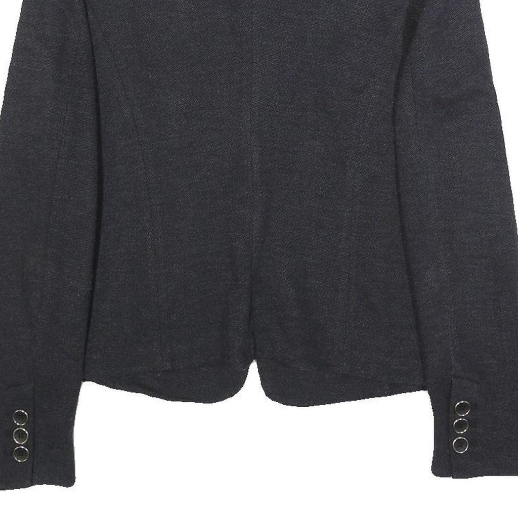 ARMANI JEANS Womens Black Button Jacket S Woven Tailored Casual Workwear