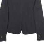 ARMANI JEANS Womens Black Button Jacket S Woven Tailored Casual Workwear