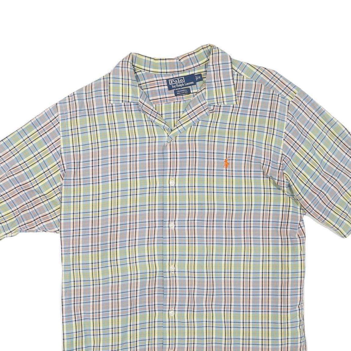 POLO RALPH LAUREN Mens Blue & Yellow Check Shirt M Casual Summer Cotton