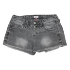 TOMMY HILFIGER Womens Shorts Grey Denim Cut-Off M W29 Button Fly Casual Summer