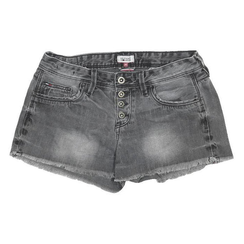 TOMMY HILFIGER Womens Shorts Grey Denim Cut-Off M W29 Button Fly Casual Summer