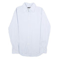 DOLCE & GABBANA Mens Blue Plain Shirt M Luxury Cotton Blend Long Sleeve Button
