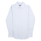 DOLCE & GABBANA Mens Blue Plain Shirt M Luxury Cotton Blend Long Sleeve Button