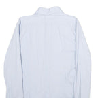 DOLCE & GABBANA Mens Blue Plain Shirt M Luxury Cotton Blend Long Sleeve Button