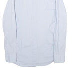 DOLCE & GABBANA Mens Blue Plain Shirt M Luxury Cotton Blend Long Sleeve Button