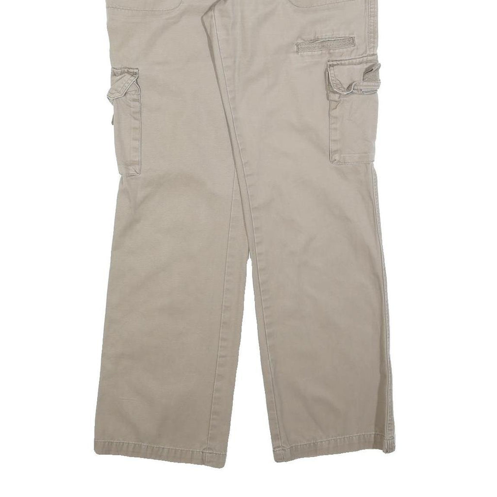 DICKIES Womens Regular Beige Cotton Blend Cargo Trousers W32 L32 Practical