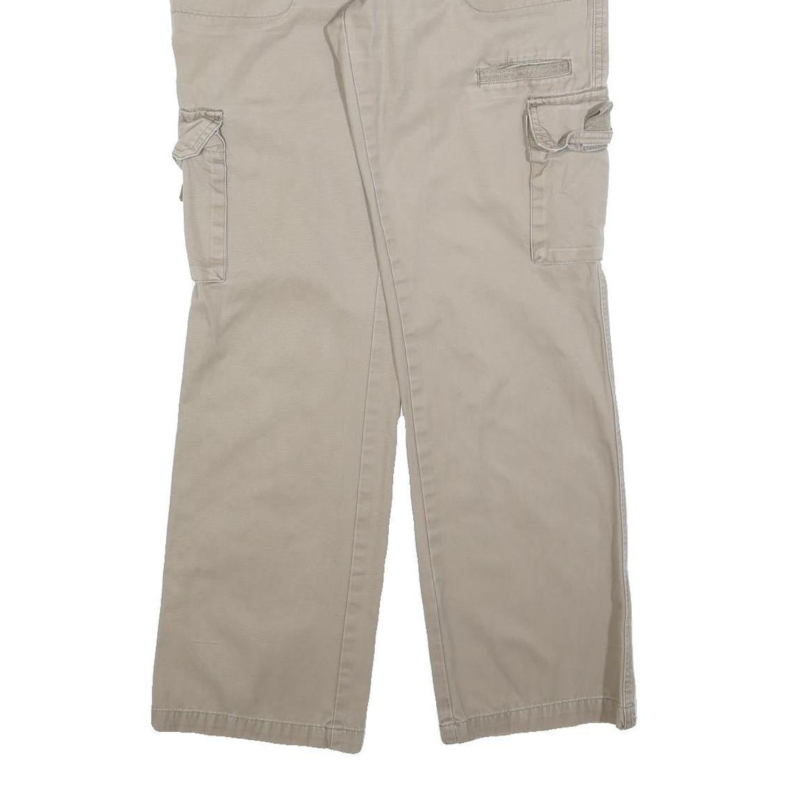 DICKIES Womens Regular Beige Cotton Blend Cargo Trousers W32 L32 Practical