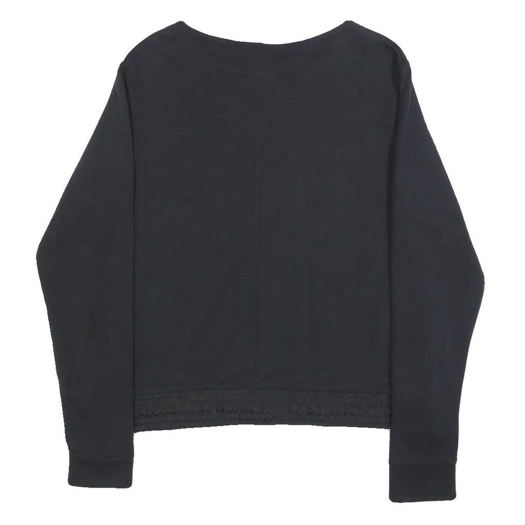 NIKE Womens Black Crew Neck L Cotton Blend Sweatshirt Pullover Casual