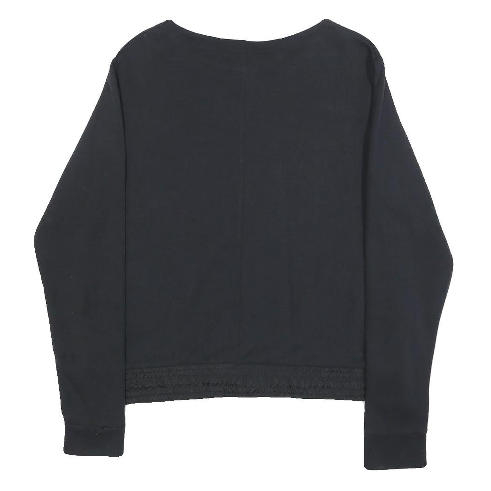 NIKE Womens Black Crew Neck L Cotton Blend Sweatshirt Pullover Casual