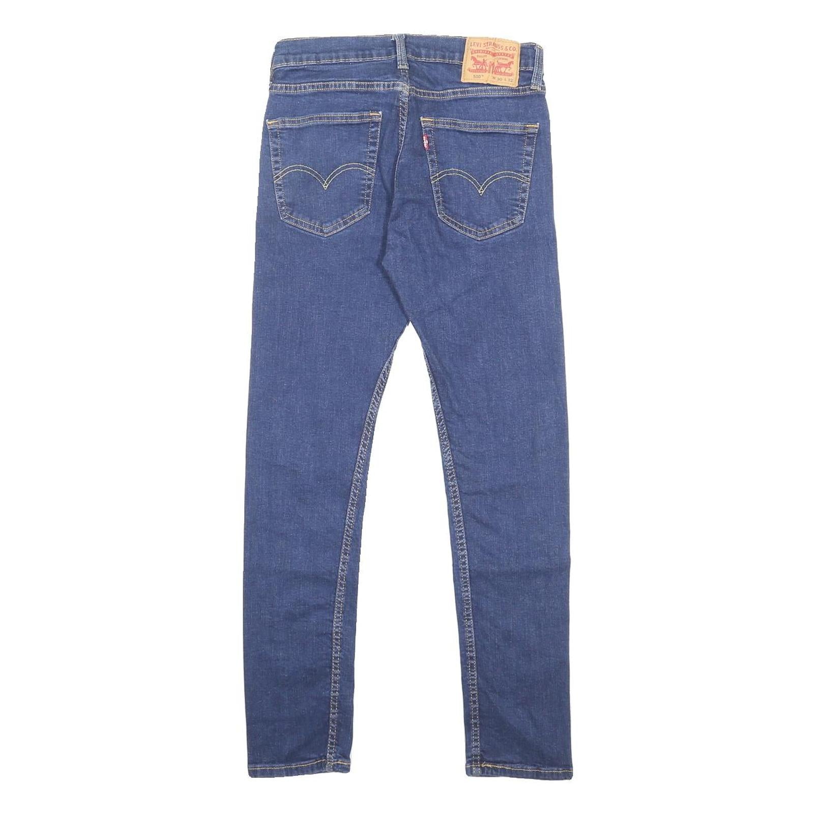 LEVI'S 510 Mens Jeans Blue Slim Skinny Denim Medium W30 L29 Stretch Zip Fly