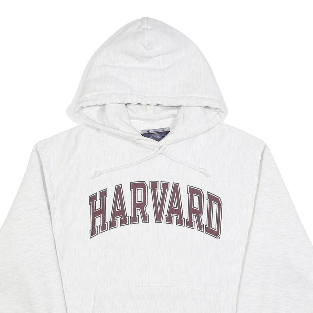 CHAMPION Mens White Harvard Cotton Blend Pullover Hoodie M University Print