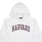 CHAMPION Mens White Harvard Cotton Blend Pullover Hoodie M University Print