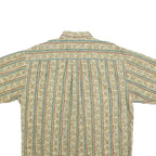 CLUB ROOM Mens Beige & Green Pattern Cotton Blend Shirt L Casual Button Front