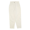 Womens Cotton Blend Cream Regular Fit Zip Closure Trousers W26 L28 Casual Wear