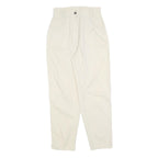 Womens Cotton Blend Cream Regular Fit Zip Closure Trousers W26 L28 Casual Wear