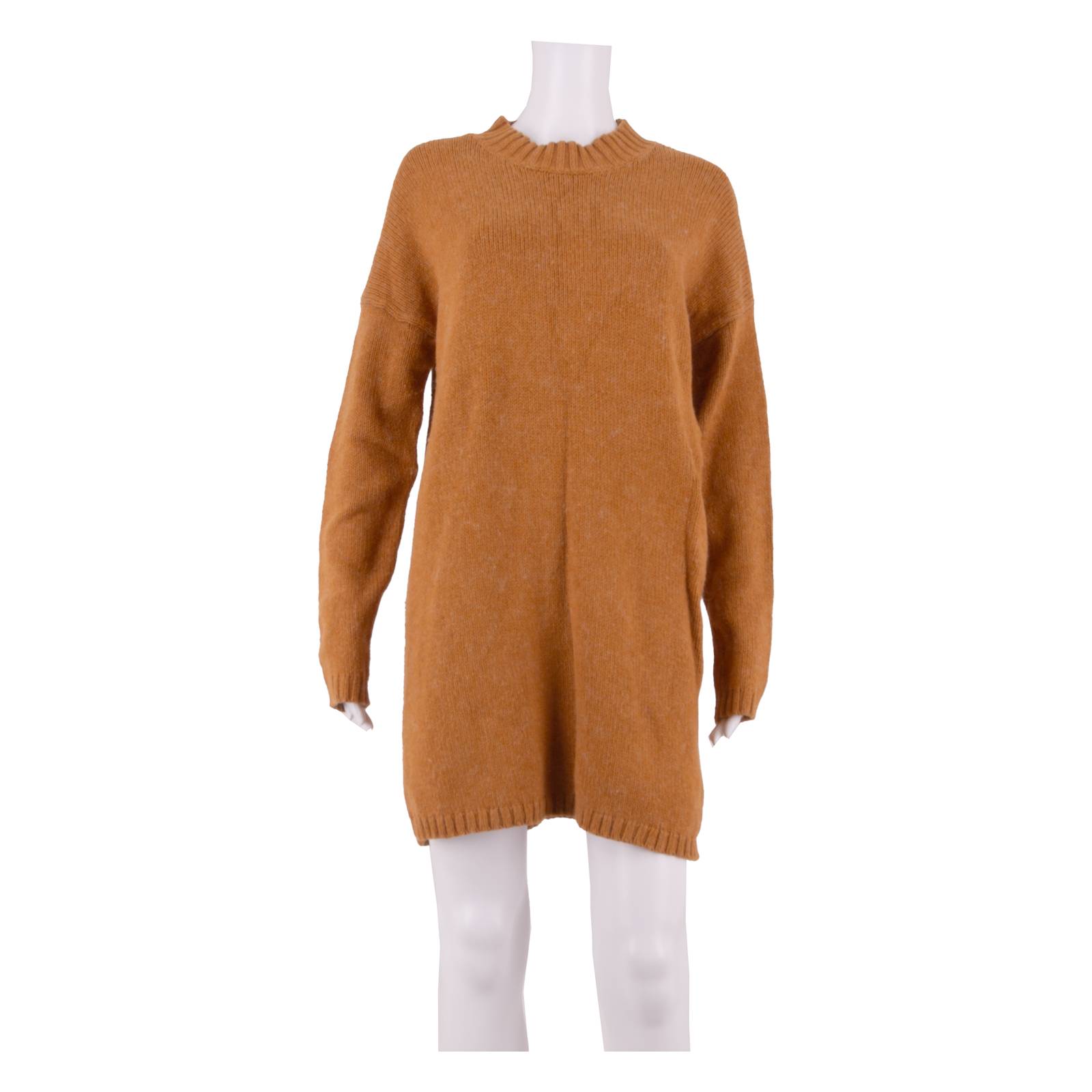 FAT FACE Womens Jumper Dress Yellow Knit Long Sleeve Short UK 12