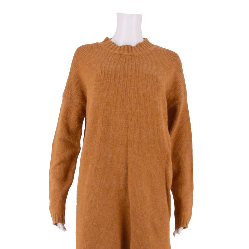 FAT FACE Womens Jumper Dress Yellow Knit Long Sleeve Short UK 12