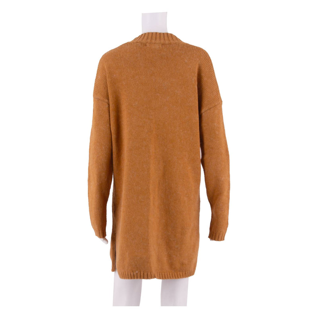 FAT FACE Womens Jumper Dress Yellow Knit Long Sleeve Short UK 12