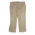 CARHARTT Mens Cotton Canvas Beige Regular Fit Straight Leg Trousers W38 L29
