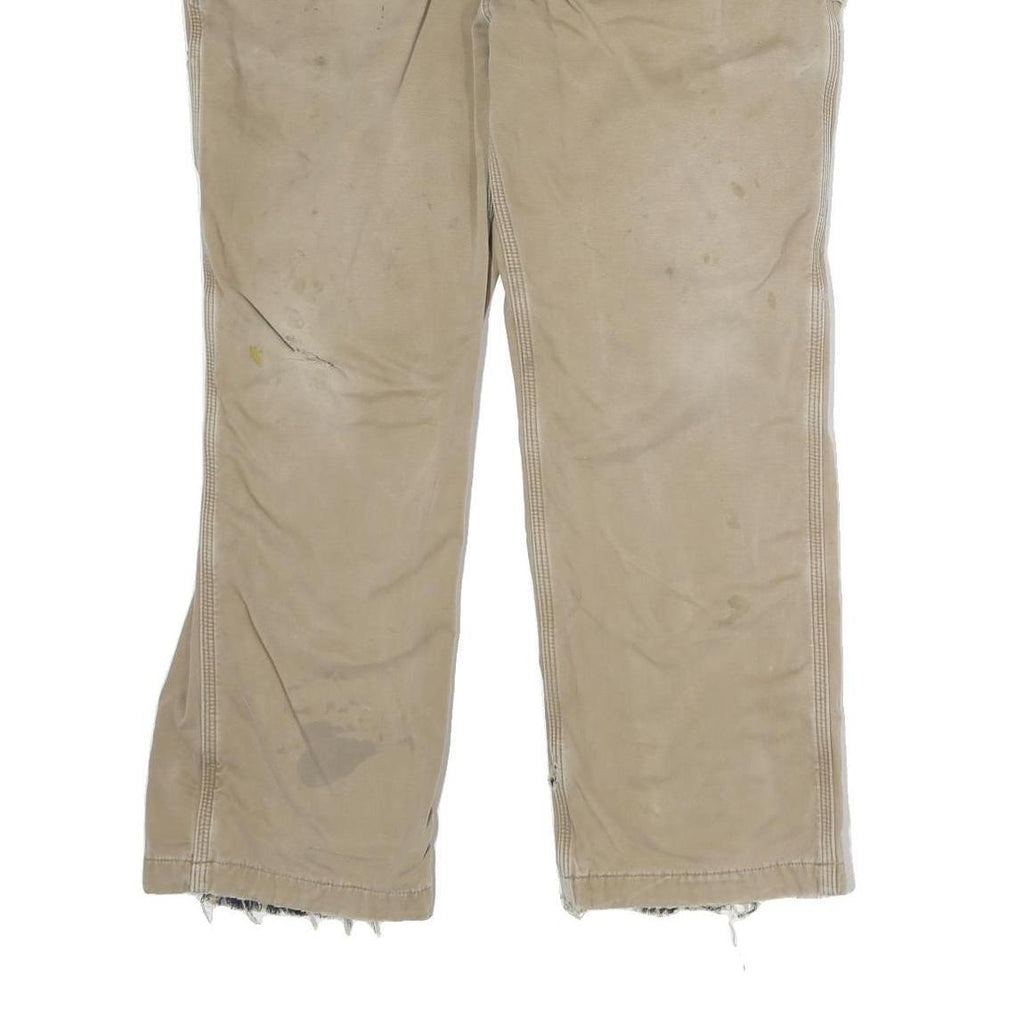 CARHARTT Mens Cotton Canvas Beige Regular Fit Straight Leg Trousers W38 L29