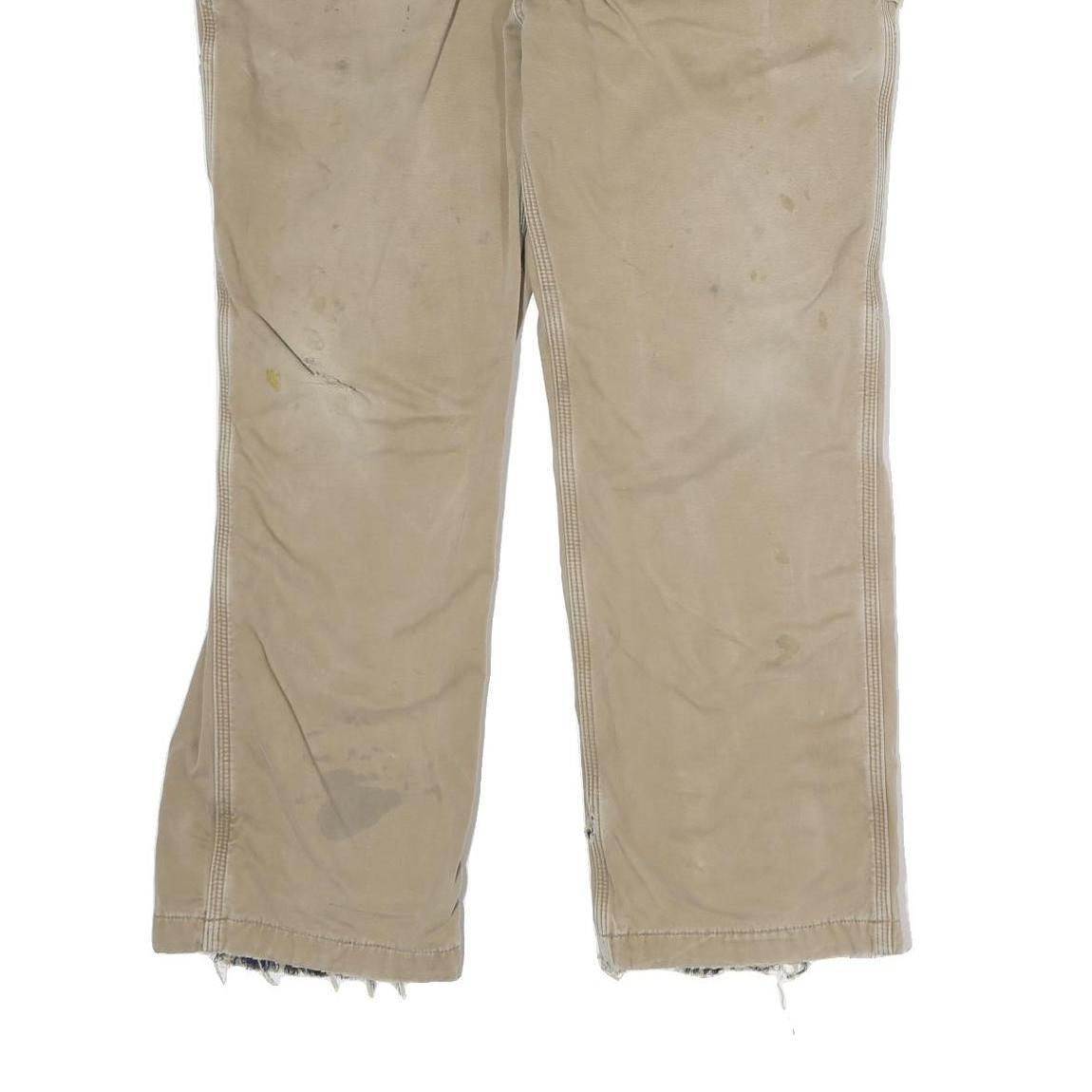 CARHARTT Mens Cotton Canvas Beige Regular Fit Straight Leg Trousers W38 L29