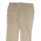 CARHARTT Mens Cotton Canvas Beige Regular Fit Straight Leg Trousers W38 L29